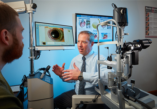 Dr. Carlson provides routine eye exams.